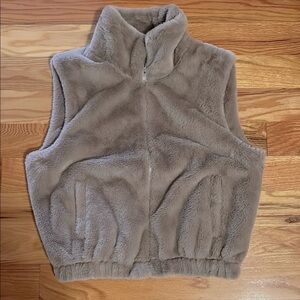 Brown faux fur vest
